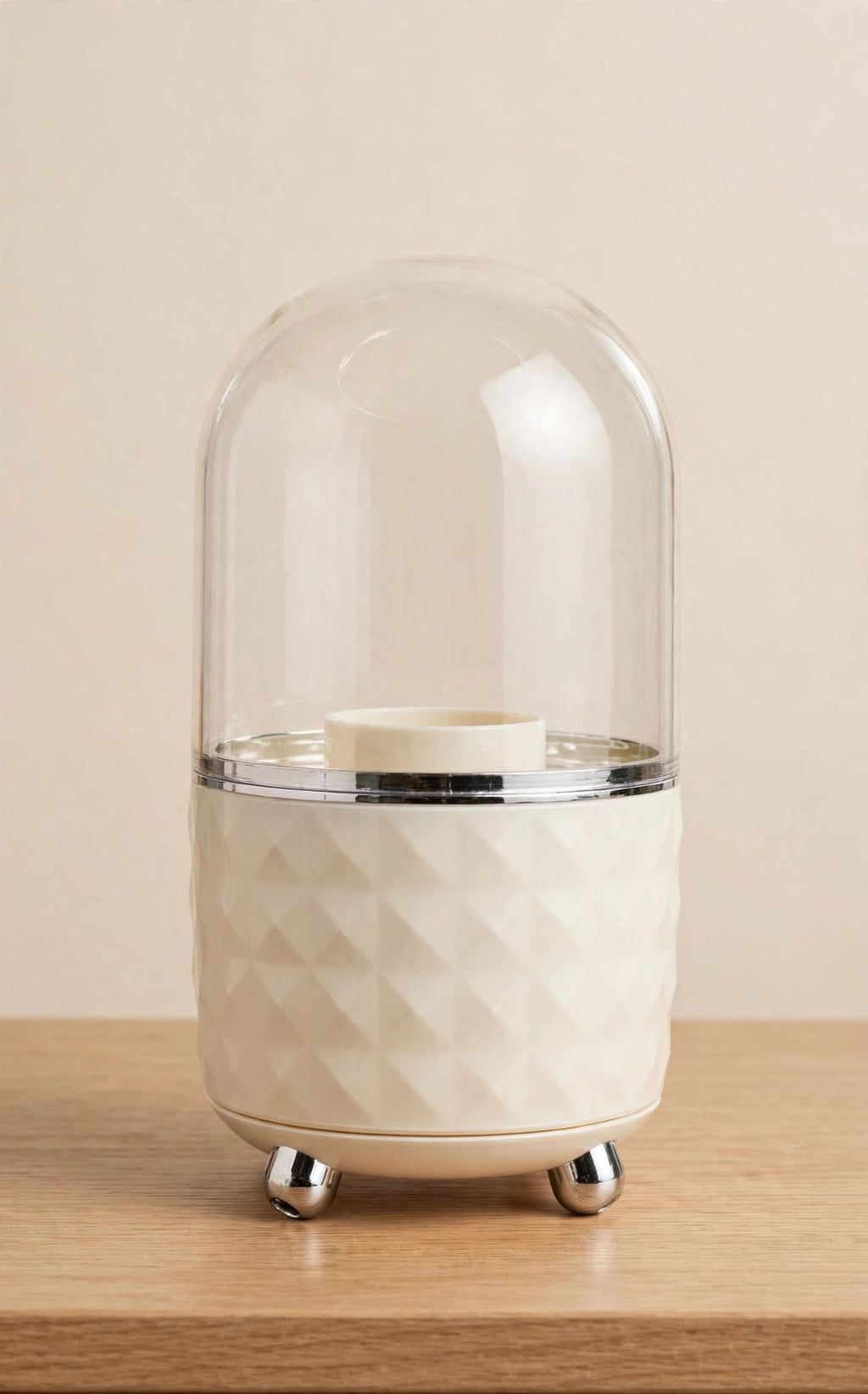 Premium Acrylic Multi-Grid Rotating Makeup Organizer with Dustproof Lid Lipstick & Eyeshadow Storage & Pen Holder