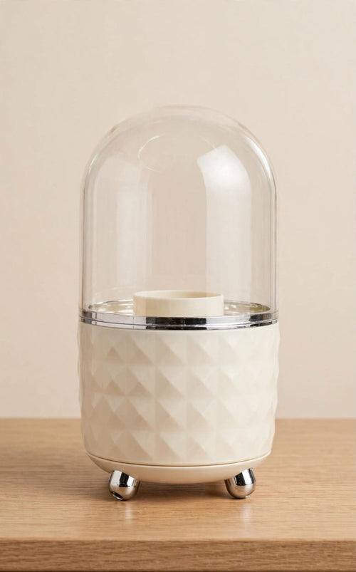 Premium Acrylic Multi-Grid Rotating Makeup Organizer with Dustproof Lid Lipstick & Eyeshadow Storage & Pen Holder