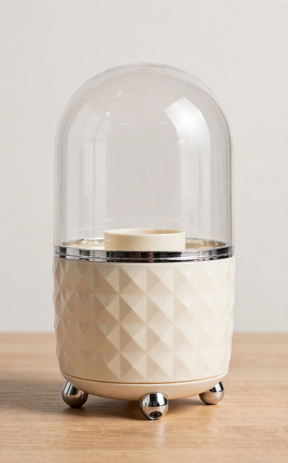 Premium Acrylic Multi-Grid Rotating Makeup Organizer with Dustproof Lid Lipstick & Eyeshadow Storage & Pen Holder
