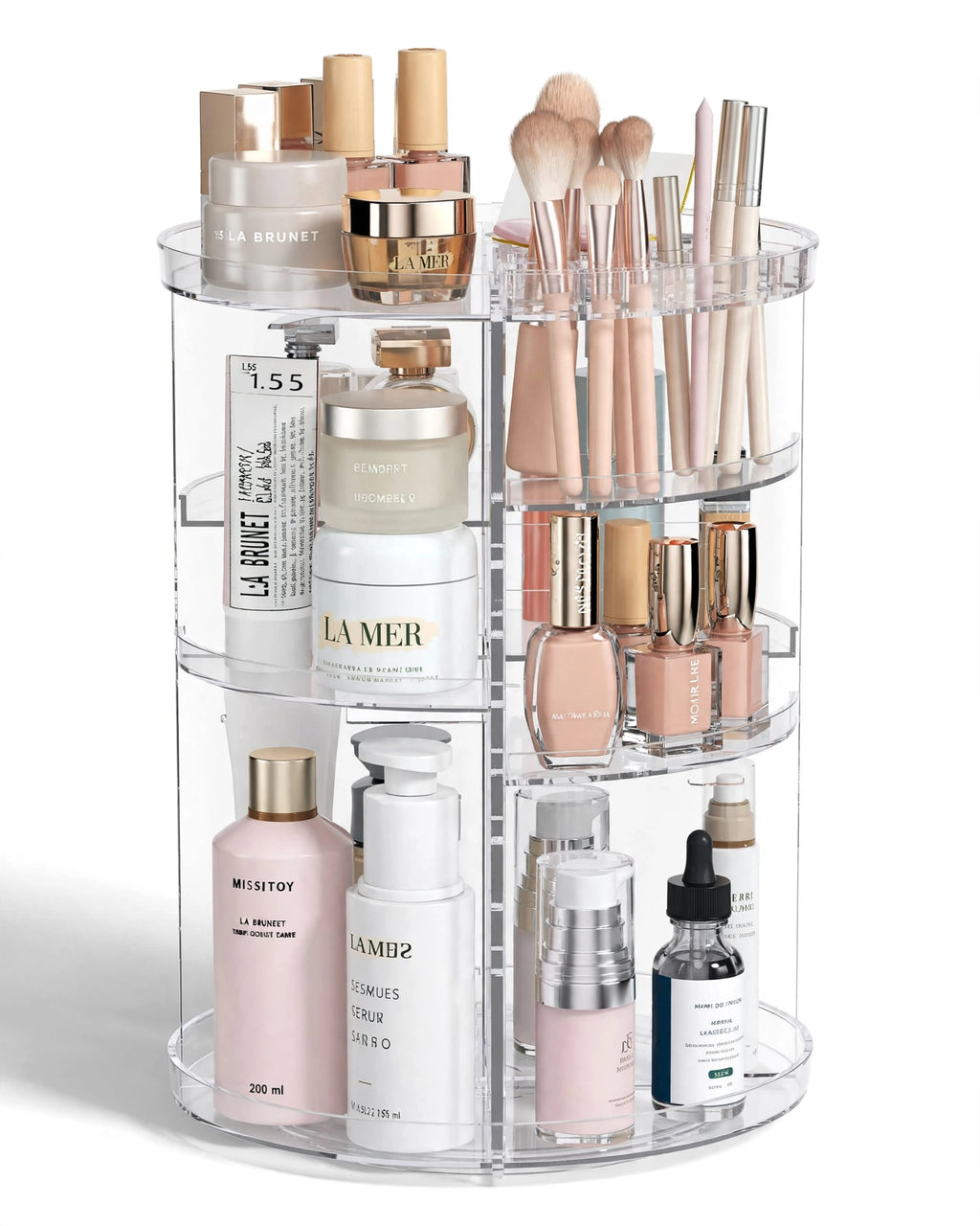 360° Rotating Makeup Organizer – Large Capacity Acrylic Cosmetic Storage Box